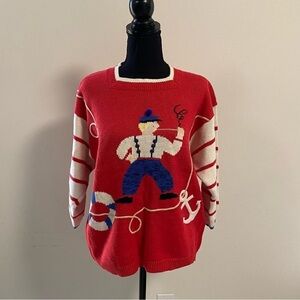 Ashleigh Morgan Sweater Women’s 40/10 US Nautical Sailor novelty Knit Sweater